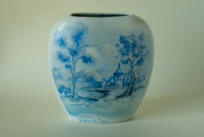 vaso di porcellana dipinta a mano roma